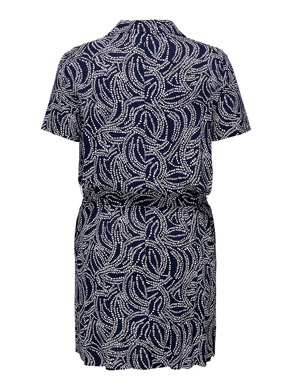  LOLLI LIFE - Skjortekjole i marineblå viskose med mønster fra Only Carmakoma