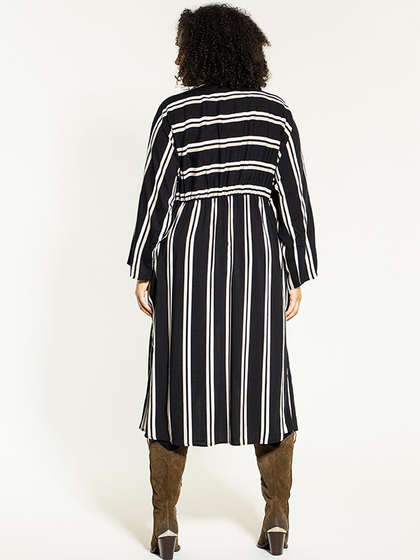 CABRINA - Svart kjole med striper fra Studio