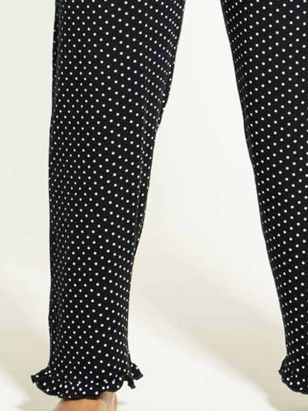 TULLE - Svarte pysjamasbukser med hvite prikker fra Studio
