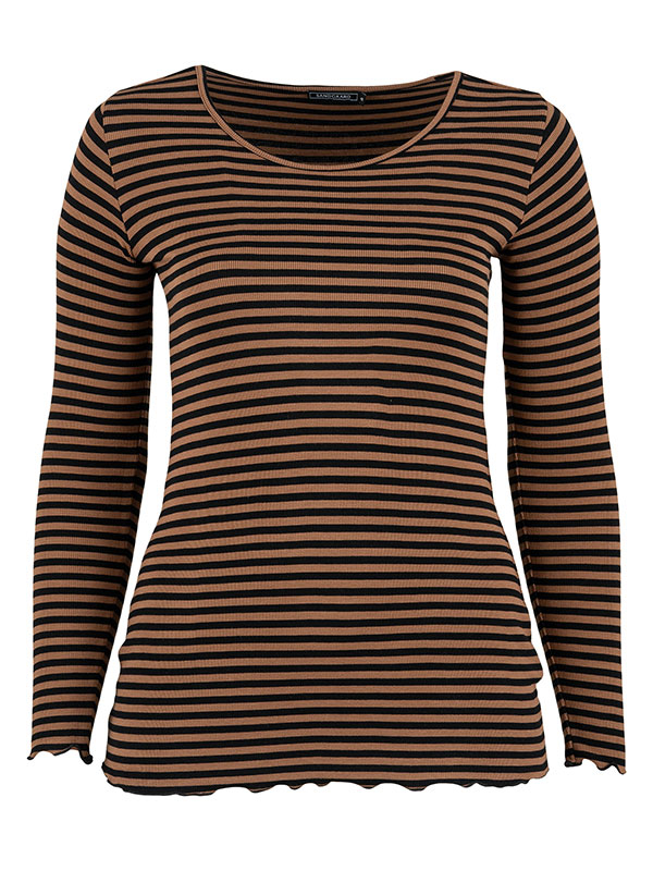 RIB TOP - Plus Size Bluse fra Sandgaard