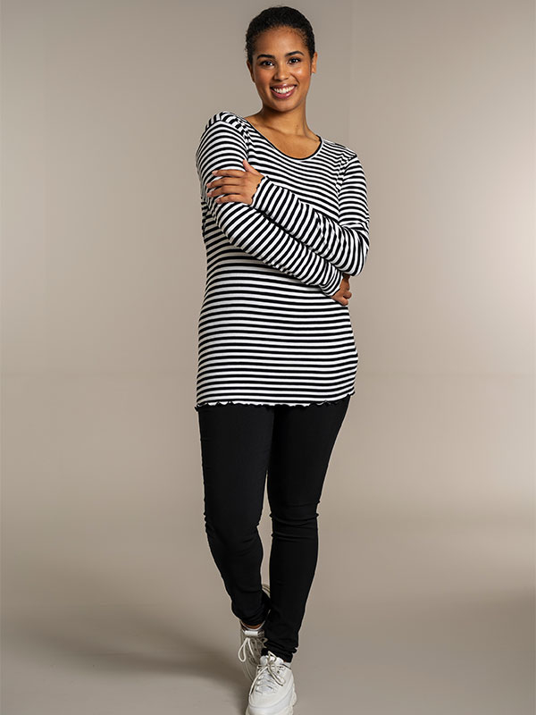 RIB TOP - Plus Size Bluse fra Sandgaard