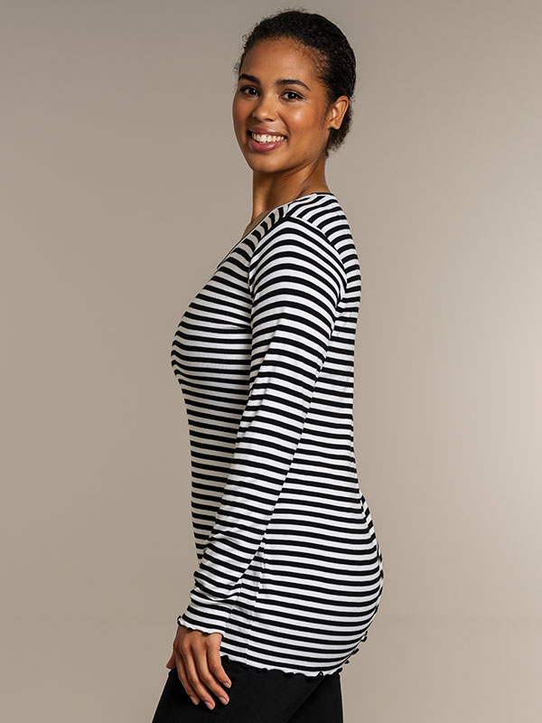 RIB TOP - Plus Size Bluse fra Sandgaard