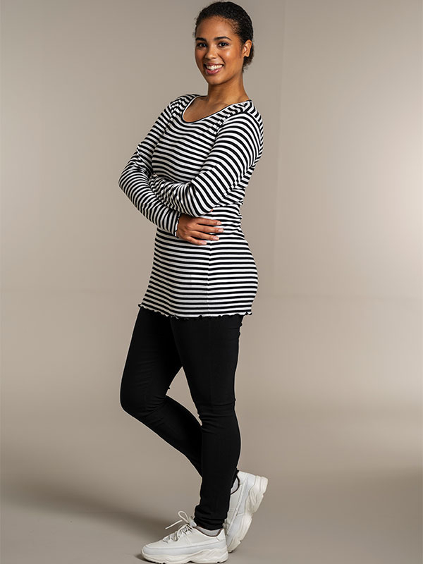 RIB TOP - Plus Size Bluse fra Sandgaard