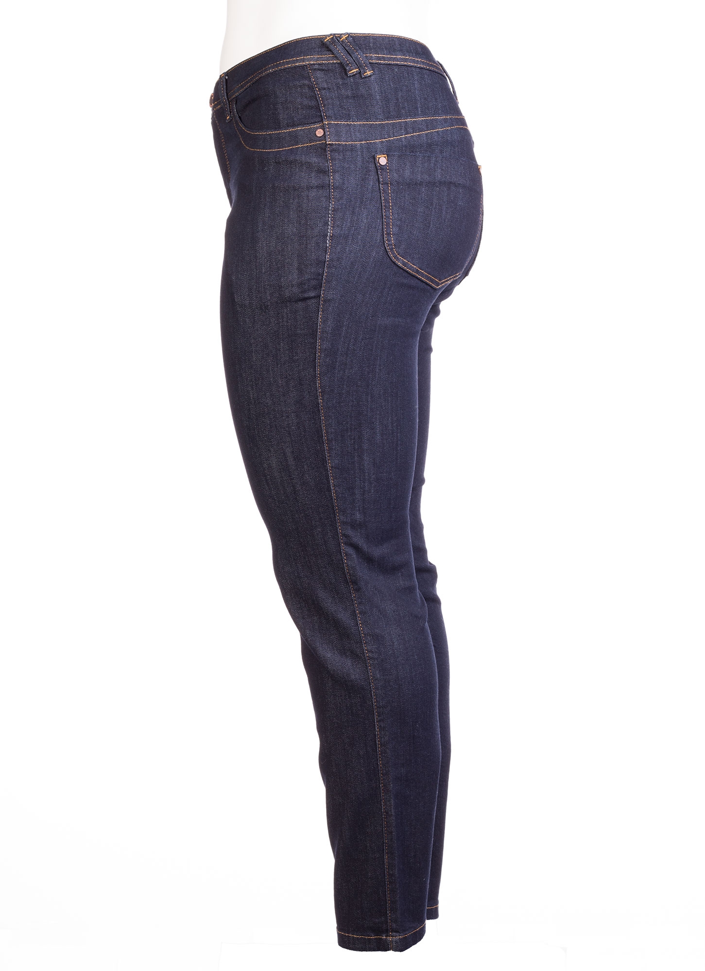 Ashley - Mørkblå denim jeans med kort benlengde fra Studio