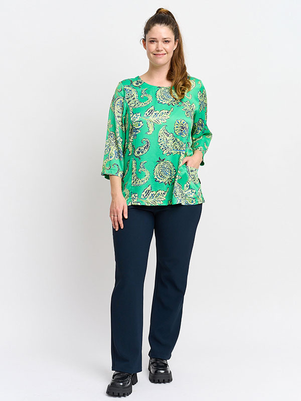 YADE - Grønn bluse med blomsterprint fra Pont Neuf