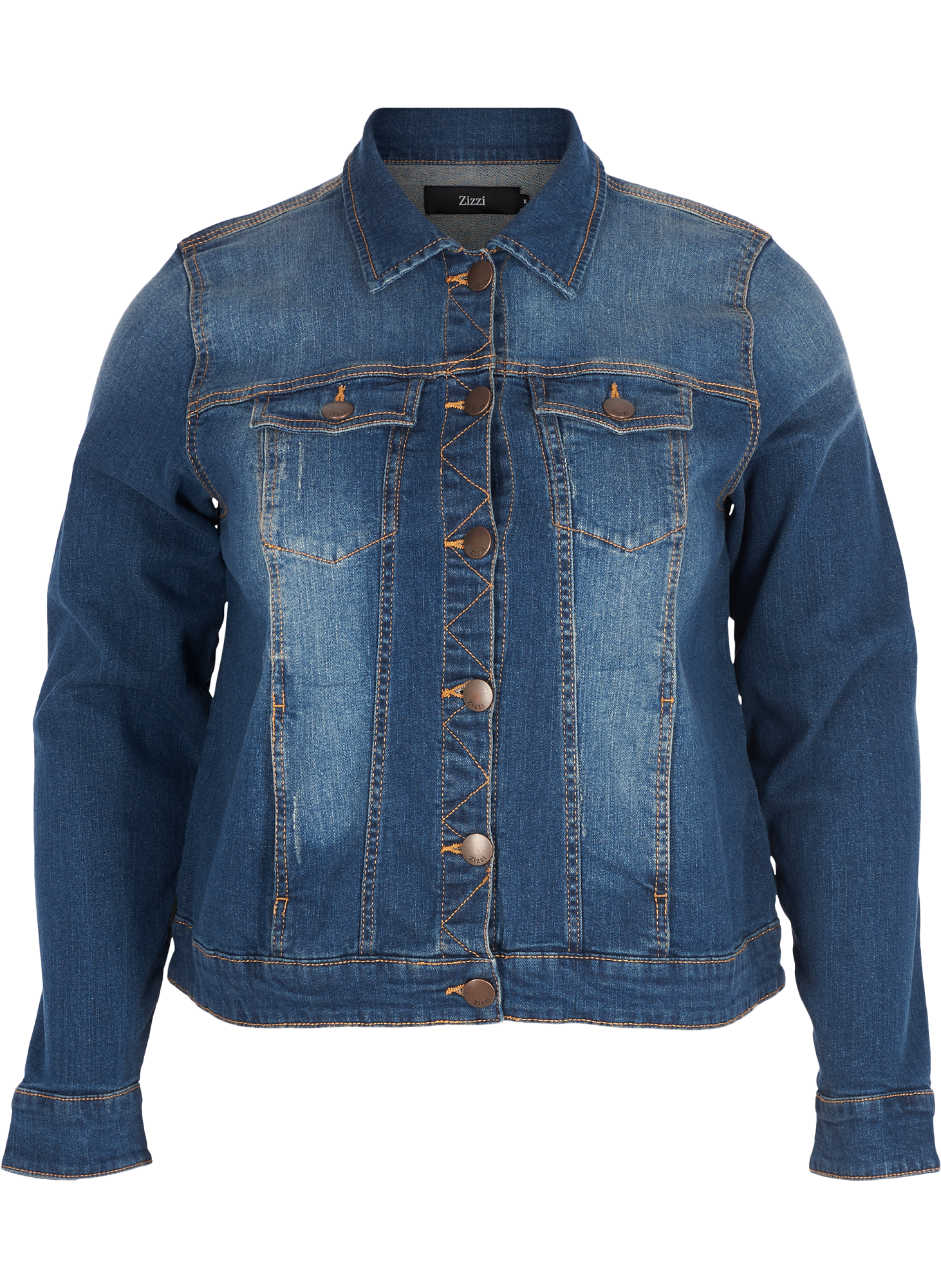 Jakke I Denim Med Stretch fra Zizzi