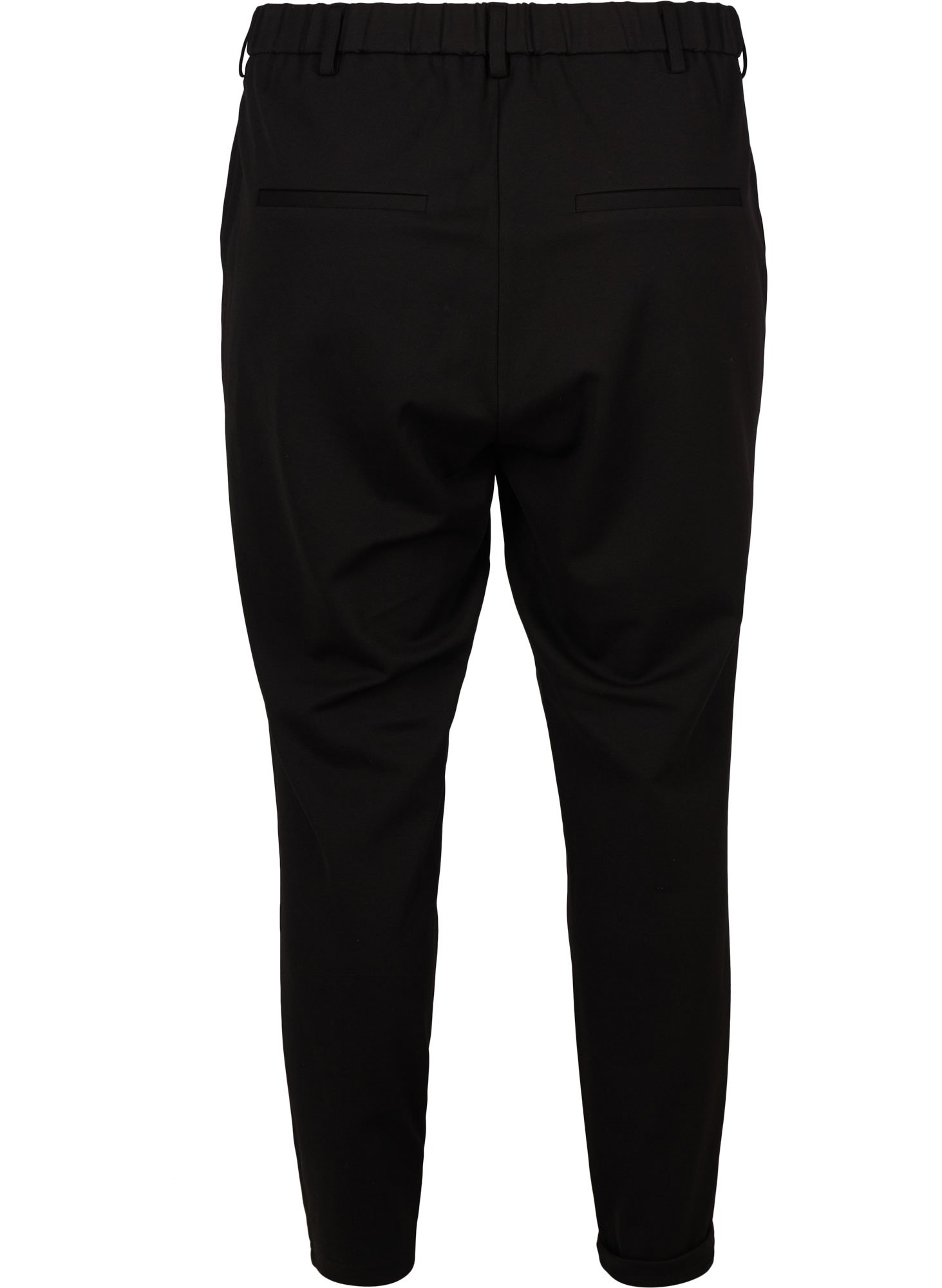 Klassisk udseende jersey bukser i sort fra Zizzi