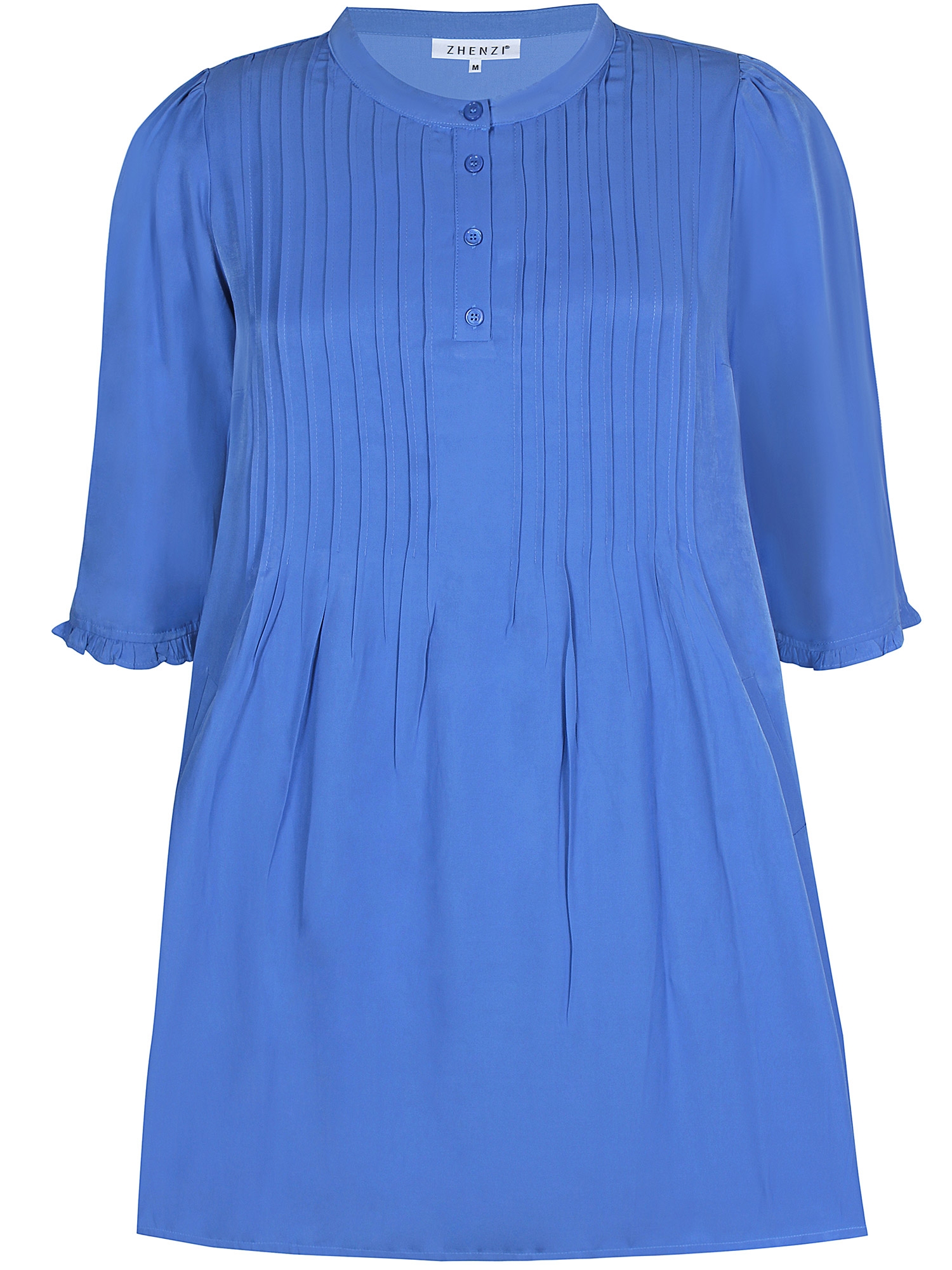 Zhenzi Shelby Flott blå tunika med litt blank overflate