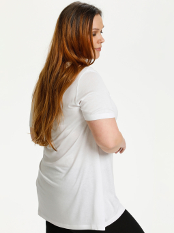 Kaffe Curve Hvid T-shirt i 100% viskose