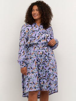 Kaffe Curve FINA OLINE - Blå skjortekjole med blomsterprint