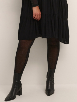 Kaffe Curve  Svarte mesh leggings med sølv glitter