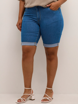 Kaffe Curve VICKA - Blå shorts i stretch denim