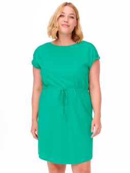 Only Carmakoma Carapril - Grønn kjole i bomullsjersey