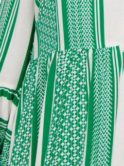 Only Carmakoma MARRAKESH - Søt viskosekjole med grønt og hvitt mønster