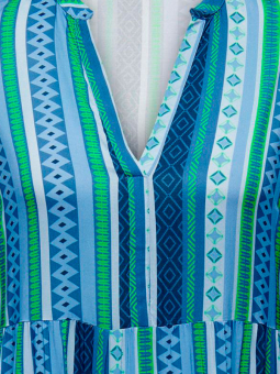 Only Carmakoma MARRAKESH  - Lang viskosekjole med blått og grønnt mønster