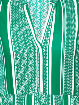 Only Carmakoma MARRAKESH  - Lang viskosekjole med hvitt og grønt mønster