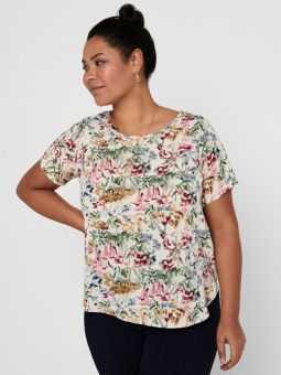 Only Carmakoma T-Skjorte Med Blomsterprint