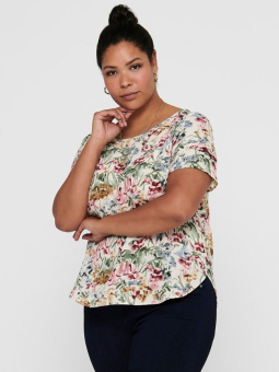 Only Carmakoma T-Skjorte Med Blomsterprint