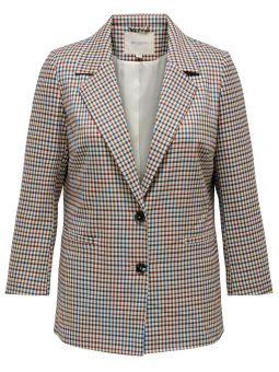 Only Carmakoma DITA - Beige blazer med ruter