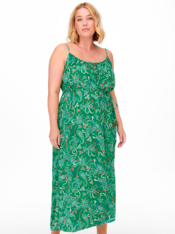 Only Carmakoma Carstellon - Grønn kjole i viskose med flot print
