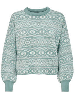 Only Carmakoma SIGRUN - Mintgrønn strikket genser med mønster