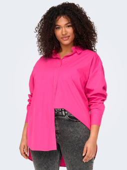 Only Carmakoma MINSA - Rosa bomullsskjorte