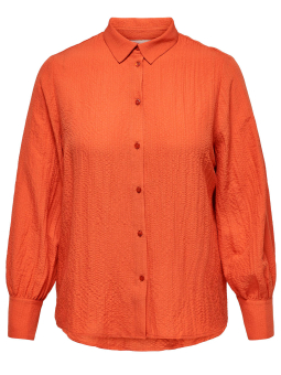 Only Carmakoma ELVIRO - Oransje skjorte med struktur