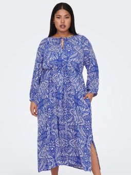 Only Carmakoma SONYA - Lett kjole med blått og hvitt mønster
