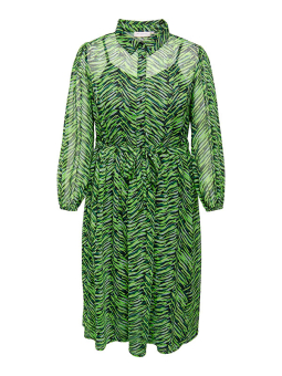 Only Carmakoma TRINA - Kjole med grønnt print i to lag