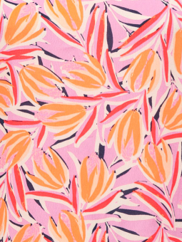 Only Carmakoma SOLVEIG - Rosa viskosetopp med oransje blomster