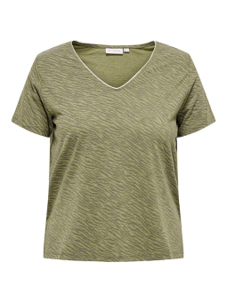 Only Carmakoma NILA - Grønn t-skjorte med gull detaljer