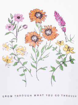 Only Carmakoma EDLA - Hvit bomulls t-skjorte med blomster