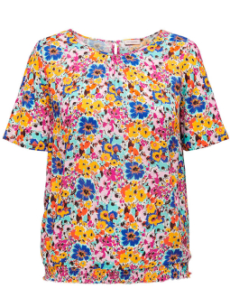 Only Carmakoma MAZING - Viskosebluse med elastisk kant med blomster 