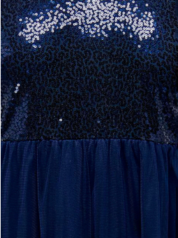 Only Carmakoma LUNAS - Blå kjole med paljetttopp og skjørt i to lag
