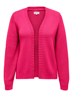 Only Carmakoma MILLE - Rosa strikket cardigan i bomull