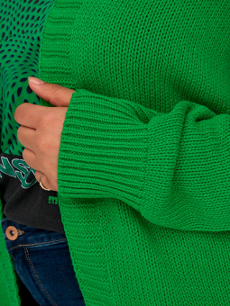 Only Carmakoma MILLE - Grønn cardigan i strikket bomull