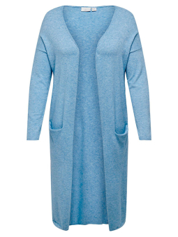 Only Carmakoma NEW ESLY - Lang lyseblå strikket cardigan