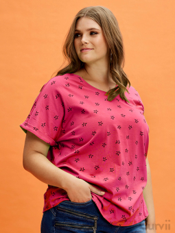 Zhenzi ALBERTA - Rosa bomulls t-skjorte