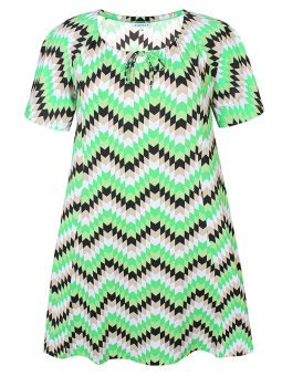 Zhenzi CORINNE - Grøn jersey kjole med print 