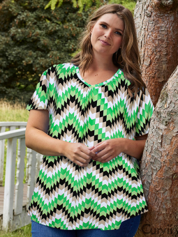 Zhenzi CORINNE - Jersey bluse med grøn print