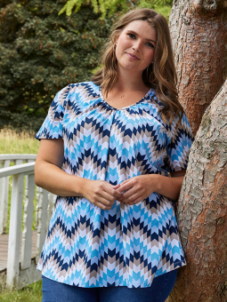 Zhenzi CORINNE - Jersey bluse med blått print