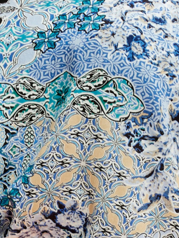 Zhenzi FRANCES - Blå printet viskose topp