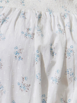 Zhenzi MIKAELA - Hvit bomullskjole med blå blomster