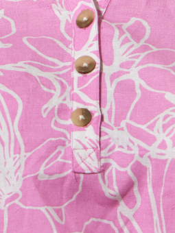 Zhenzi VANESSA - Rosa skjortebluse i bomull og lin