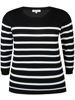 Zhenzi KOGLE - Svart strikket genser med hvite striper