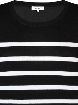 Zhenzi KOGLE - Svart strikket genser med hvite striper