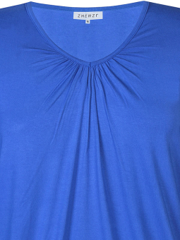 Zhenzi GIRO - Blå bluse med elastisk kant
