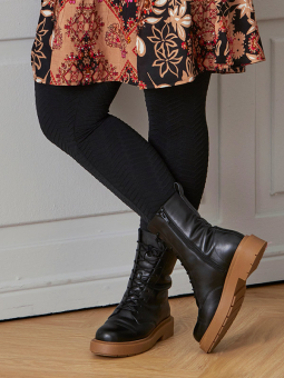 Zhenzi ROMY - Svarte leggings med struktur
