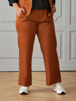 Zhenzi WHITNEY - Oransje bukser med hvite striper