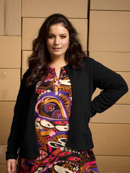 Zhenzi REIMER - Svart cardigan med jacquard struktur